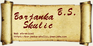 Borjanka Skulić vizit kartica